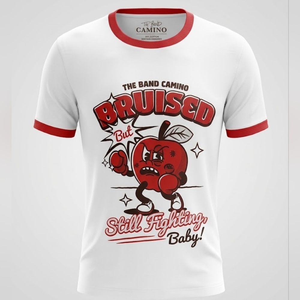 White and Red Graphic Tee